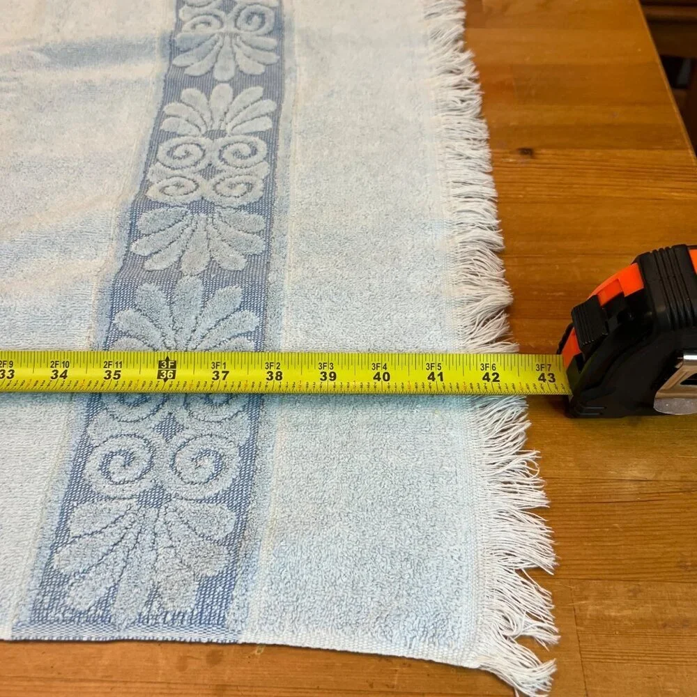 Cannon sculpted Vintage 70s Bath Towel Blue